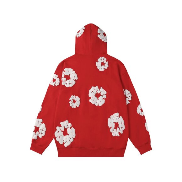 Denim Tears Kapok Red Hoodie With Kapok Flower Design - Picture 2 of 8